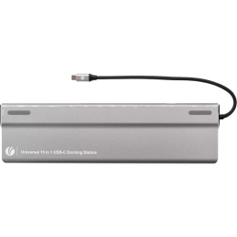 Док-станция USB-C VCOM CU4703 USB-C - HDMI F +DSub 15F +DP F +SD/microSD CR+3xUSB3.0+2xUSB2.0+2xUSB-C+RJ45+audio