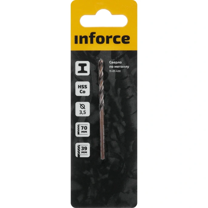 Сверло по металлу HSS-CO 3.5x70x39 мм Inforce 11-01-430