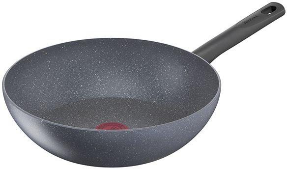 Сковорода ВОК WOK Tefal Natural Cook 04211628 круглая 28см покрытие: Mineralia ручка несъемная без крышки серый 9100046098