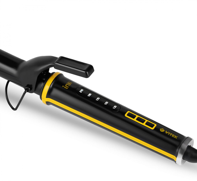 Щипцы Vitek VT-8422 BK 40Вт черный/желтый макс.темп.:210С покрытие:керамическое 8422-VT