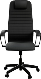 Кресло МЕТТА SU-B-10, сетка/ткань, до 120кг, топ-ган, фиксированные подлокотники,  черный