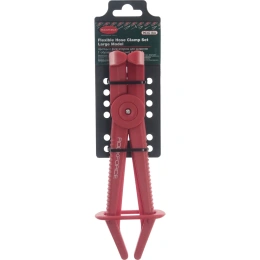 Пластиковый зажим для шлангов Rockforce с фиксатором изогнутый 90L-220мм RF-903G18A(27397)