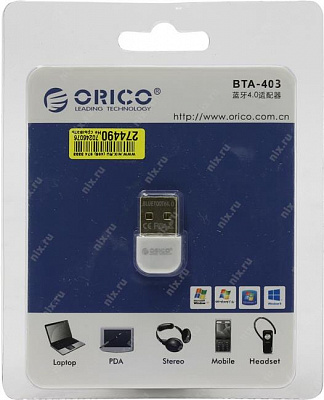 Точка доступа Orico BTA-403-WH Bluetooth 4.0 USB Adapter