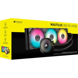 Система жидкостного охлаждения Water Cooling System Corsair NAUTILUS 360 ARGB 360mm, Black, ARGB/ Fans: 3x120mm, 72.8CFM, 36dBA, 1700RPM/ S: 1851, 1700, AM5, AM4 CW-9060093-WW