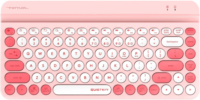 Клавиатура A4TECH Fstyler FBK30, USB, Bluetooth/Радиоканал, мембранная,  розовый [fbk30 raspberry]