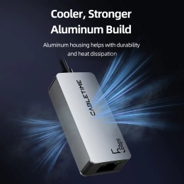 Адаптер CABLETIME CB58G CT-ACML5-AG USB A+C 3.0 — RJ45 5 Гбит/с - Space Grey
