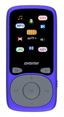 MP3 плеер Digma B4 flash,  8ГБ,  синий