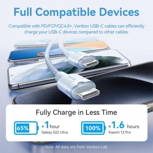 Кабель Vention USB 2.0 CM/CM - 1м. Черный 3А PD60W TRDBF