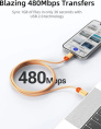 Кабель USB CABLETIME CUP5L (CT-CM60-POR2) апельсин, 2 м, 60 Вт