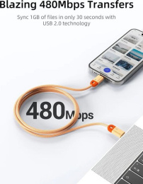 Кабель USB CABLETIME CUP4H (CT-CM60-PBW1) черный, 1 м, 60 Вт
