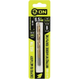Сверло по металлу HSS TIN 6.5x101 мм, нитридтитановое покрытие On 14-21-065
