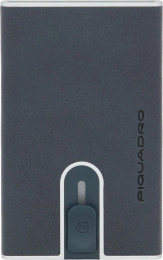 Чехол для кредитных карт Piquadro Black Square PP4825B3R/BLU4, кожа натуральная, темно-синий