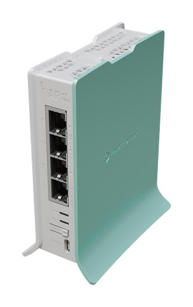 Wi-Fi роутер MIKROTIK hAP ax lite,  Wi-Fi 6,  AX600,  2.4ГГц, 4 LAN,  голубой [l41g-2axd]