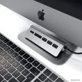 USB-концентратор Satechi Type-C USB Hub & Micro/SD Card Reader. Интерфейс USB-C. 3 порта USB 3.0 , слоты для карты памяти. Цвет серый космос. (ST-TCHCRM)