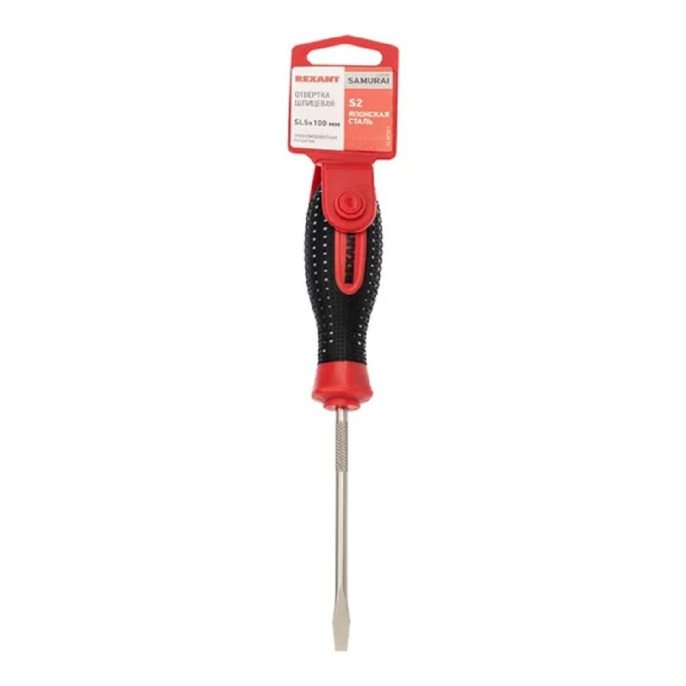Rexant 12-4722-1 Отвертка шлицевая SL5x100mm, трехкомпонентная рукоятка, сталь S2