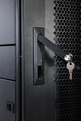 ЦМО Шкаф серверный ПРОФ напольный 42U (800x1000) дверь перфор., задние двойные перфор., черный, в сборе (ШТК-СП-42.8.10-48АА-9005)