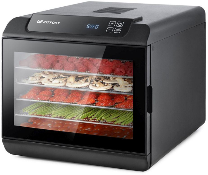 Сушилка для овощей и фруктов KITFORT КТ-1904,  черный,  18 поддонов