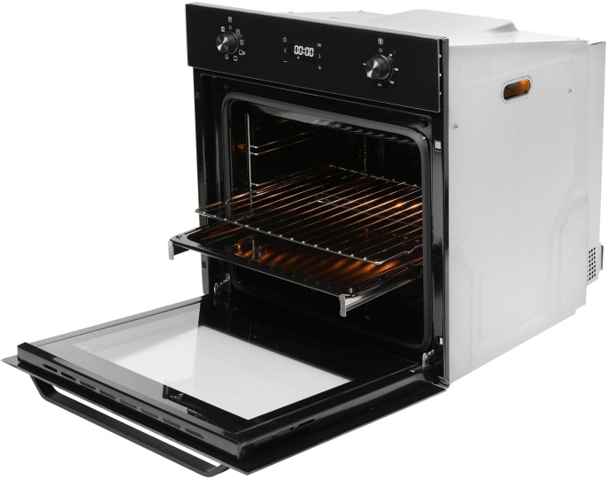 Духовой шкаф электрический DOMFY DM6642EO BG,  68л,  стекло черное