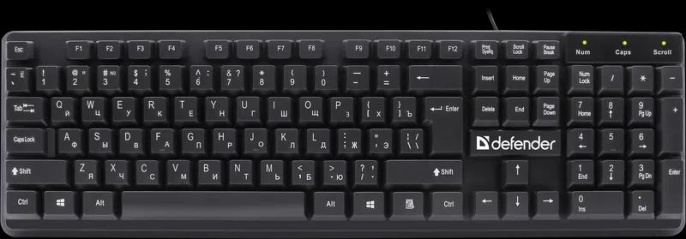 Клавиатура Defender Symbol HB-559, проводная, USB, мембранная, черный [45559]