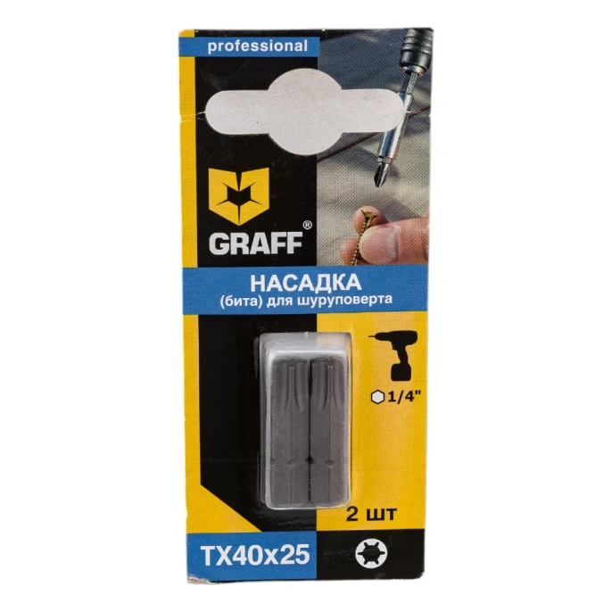 Бита (2 шт; 25 мм; ТХ40; 1/4) GRAFF 334025