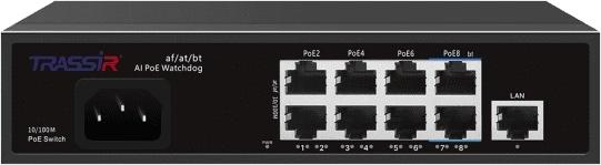 Коммутатор Trassir TR-NS1109-120-8PoE L2 9x100Мбит/с 8PoE неуправляемый
