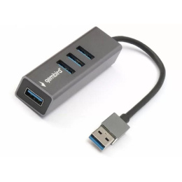 Gembird Разветвитель USB3.1 4xUSB, кабель USB 17см, алюминий UHB-C454