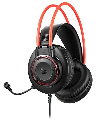 Наушники с микрофоном A4Tech Bloody G200 Black-Red (USB, шнур 2м, с регулятором громкости)
