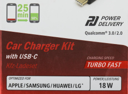 Автомобильное зарядное устройство HAMA H-183327, USB-C, USB-C, 18Вт, 3A, черный [00183327]