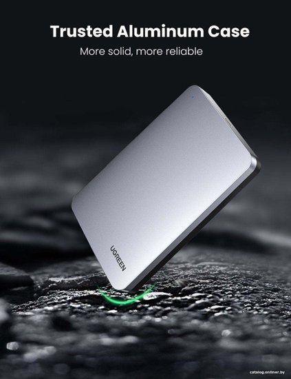 Бокс внешний для жесткого диска UGREEN CM300 70498 2.5-Inch SATA External Hard Drive Enclosure. Цвет: серый