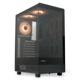 Корпус без блока питания Case HSPD F510, Panoramic Mid Tower, Black, TG, 0.5 SPCC, 3x120mm ARGB Orbis F1 ATX, mATX, mITX 180/280/160mm 1x2.5", 1x3.5", 7xPCI 2xUSB-A 3.0 356x218x467mm (F510-TGBK-ARGB)