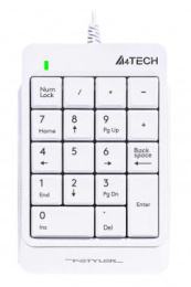 Числовой блок A4TECH Fstyler FK13P, проводная, USB, мембранная, белый [fk13p white]