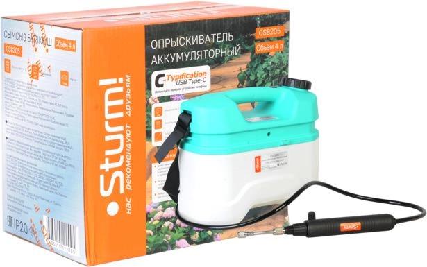 Опрыскиватель STURM! GS8205, аккумуляторный, наплечный, 4л, голубой