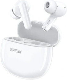 Наушники Ugreen HiTune P3 WS207 (белый) беспроводные, наушники с микрофоном, внутриканальные, портативные, полностью беспроводные (TWS), Bluetooth 5.4, время работы 5.5 ч, с кейсом 28 ч