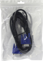 Кабель VGA Pro Cablexpert CC-PVGA-6 черный, 1.8м, 15M/15M, экран, феррит. кольца, пакет