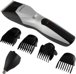 Машинка для стрижки Polaris PHC 1201R черный/серебристый 240Вт насадок в компл:5шт
