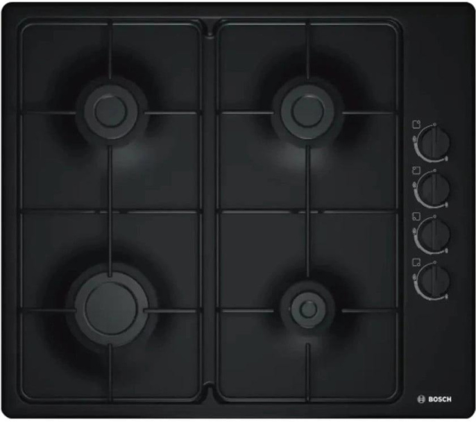 Газовая варочная панель Bosch PBP6C6K80Q,  4 конфорки,  эмалированная сталь,  черный