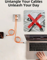 Магнитный кабель USB-C CABLETIME CU06L (CT-CM240-MZO2) 2 м, 480 Мбит/с, 5А/48В 240Вт, оранжевый, для быстрого заряда смартфонов и ноутбуков
