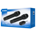 Микрофон Sven MK-742 (SV-022549) (динамический, ручной, для караоке, кардиоидная направленность, 100-12000 Гц, 60 дБ, разъем подключения: 6.3 мм, радиус действия: до 25 м, время работы до 12 часов, аккумулятор микрофона: Li-Ion 180mAh, аккумулятор ресивер