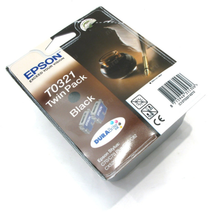 Картридж Epson Stylus C70 / C80 / C82 О C13T03214210, black двойной 2 шт T032140