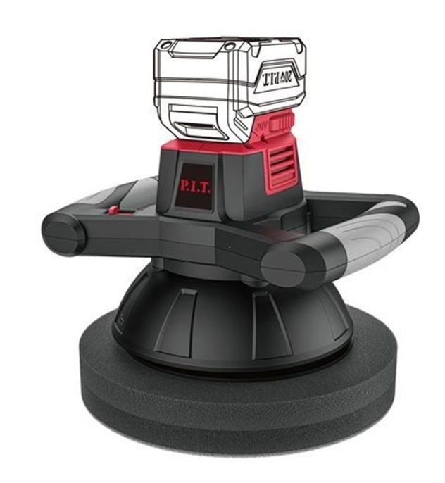 Полировальная машина P.I.T. PPO20H-250A аккумуляторная, 20В, Ø254 мм, 2500об/мин, амплитуда 5мм