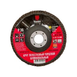Круг шлифовальный лепестковый торцевой 125 мм, Р36 (компл. 10 шт.) HEADROCK 688-010-036