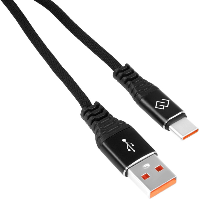 Кабель Digma USB Type-C (m) -  USB (m),  1м,  3A,  черный [dg-usba-с-1m-27w]