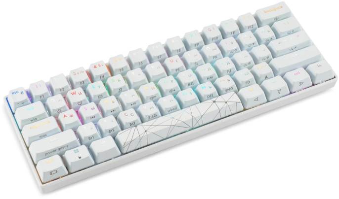 Клавиатура GMNG GG-KB505XW, беспроводная, USB, Bluetooth/Радиоканал,  механическая, белый [1910522]
