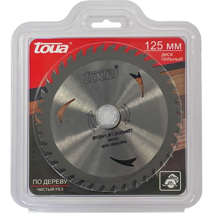 Диск пильный по дереву 125x20x40 мм, TOUA TDW1252040