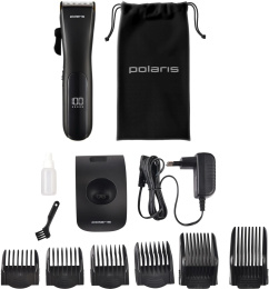 Машинка для стрижки Polaris PHC 2500 черный 3Вт насадок в компл:6шт