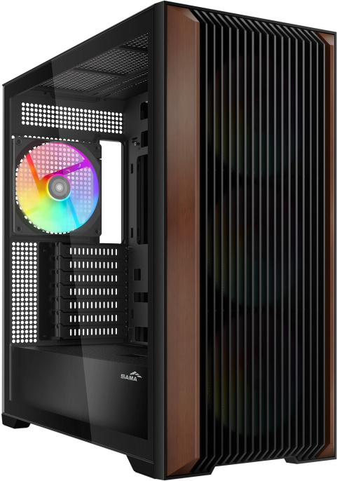 Корпус ПК без блока питания Case SAMA Z60 Black, Midi-Tower, TG, 4x140mm ARGB, 2xUSB 3.0 + 1xUSB 3.1 Type-C, E-ATX, ATX, mATX, mITX Black Z60-BKAWA4X1-GL
