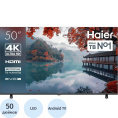 50" Телевизор HAIER LED H1 4K Ultra HD, СМАРТ ТВ, Android TV, черный