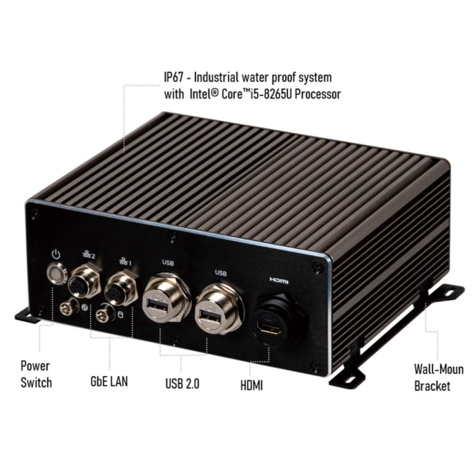 Одноплатный компьютер GIGAIPC QBiX-WP-WHLA8265H-A1 IP67 - Industrial water proof system with Intel® Core™ i5-8265U Processor