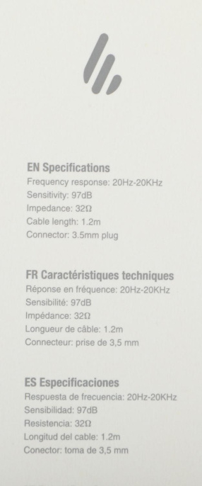 Гарнитура вкладыши Edifier P180 Plus 1.2м белый проводные в ушной раковине