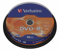 Оптический диск DVD-R Verbatim 4.7ГБ 16x, 10шт., cake box [43523]